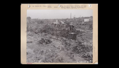 Photograph of destroyed built environment of postwar Tokyo