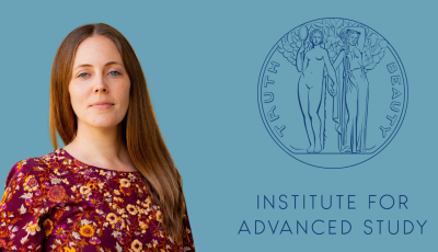Nicole T. Hughes with graphic of Institute for Advanced Study.