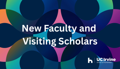 Colorful design background with text that reads "New Faculty and  Visiting Scholars"
