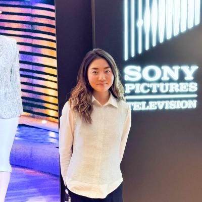 A picture of Katie Kim with the Sony Pictures Television logo