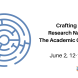 a blue labyrinth against white background; accompanying text
